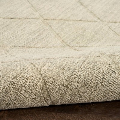 Handmade Sage Wool Trellis Rectangular Area Rug 8' x 10'