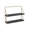 HomeRoots 21" Dark Gray And Gold Metal And Wood Wall Mounted Tiered Shelf - 4 of 4