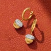 Ross-Simons 0.50 ct. t.w. Diamond Acorn Hoop Drop Earrings in 18kt Gold Over Sterling - 4 of 4