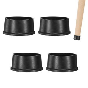 Unique Bargains Non-Slip PVC Chair Leg Caps Floor Protectors for Folding Chairs Black - 1 of 4