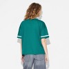 Women's Short Sleeve V-Neck Graphic Mesh Jersey Shirt - Wild Fable™ - 3 of 4