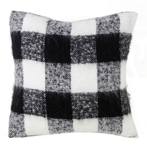 20"x20" Oversize Faux Mohair Buffalo Plaid Square Throw Pillow - Saro Lifestyle - image 1 of 3