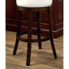 Bar Chairs 2pc 30" Supported On Rich Dark Wooden Legs The Fabric Padded Seats And Backrests Provide Comfortable Seating Dark Oak / White - 4 of 4