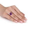 EVERLY JEWELRY | Rose Plated Sterling Silver 6 CT TGW Amethyst and Diamond Accent Wrapped Ring - 3 of 4