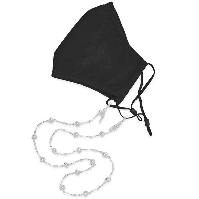 SHINE by Sterling Forever Stationed Pearl Twist Face Mask Chain[Color/Silver ] - Silver
