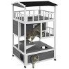 LAOTIES Wooden Outdoor Cat House for Indoor And Outdoor Cats,Multi Level Cat Condo Shelter with Escape Doors,Jump Platforms,Asphalt Roof - 4 of 4