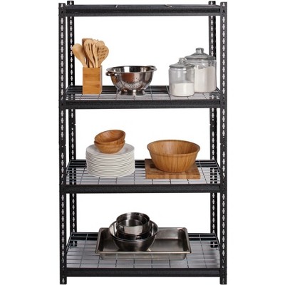 Versatile 36'' Black Steel Boltless Shelving Unit with Adjustable Height