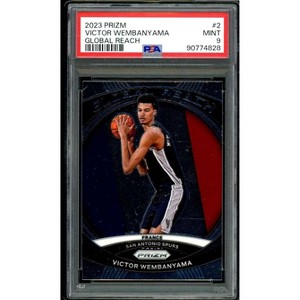 Victor Wembanyama Rookie Card 2023-24 Prizm Global Reach #2 PSA 9