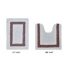 Hotel 2 PC Bath Rug 100% Premium Cotton Tufted Weave Two Tone Reversible Bathroom Rug, Super Soft Absorbent, Machine Washable Bath Mat - 2 of 4