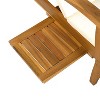 Kumasinova Acacia Wood Outdoor Chaise Lounge with A Side Table,Reclining Long Chair Pool Chaise with Built-In Side Table,Outdoor Furniture - 4 of 4
