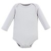 Luvable Friends Cotton Long-Sleeve Bodysuits 5pk, Unisex Basic Elephant - image 4 of 4