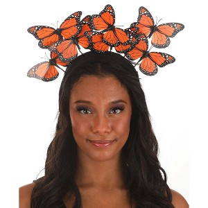 HalloweenCostumes.com One Size Women Women's Enchanting Deluxe Butterfly Headband Halloween Costume Accessory, White/Orange/Black - 1 of 1