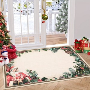 Christmas Rug for Living Room, Modern Christmas Rug Bedroom, Non Slip Carpet Soft Area Rug for Dining Room - 1 of 4