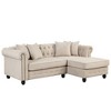 Chesterfield L Shaped Sectional Sofa  for Living Room Reversible Chaise 4 Pillows -Morden Fort - 2 of 4