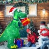 Tangkula 6 FT Inflatable Dinosaur Christmas Decoration w/LED Lights for Indoor Outdoor Decor - 3 of 4