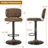 Costway Set of 2 Adjustable Bar Stools Swivel Bar Chairs w/Backrest Retro Brown - image 3 of 4