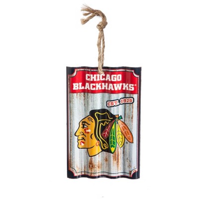 Evergreen Chicago Blackhawks Corrugated Metal Ornament