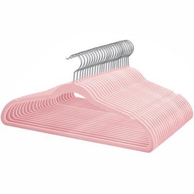HOUSE DAY 17.5 Inch Silver Hook Velvet Hangers