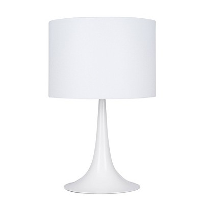 19" Modern Table Lamp White (Includes LED Light Bulb) - Cresswell Lighting