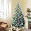 HOMCOM 9 FT Prelit Artificial Christmas Tree Holiday Decoration with Snow-flocked Branches, Warm White or Colorful LED Lights - 3 of 4