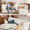 97" Sectional Couch, Modern L-Shaped Modular Sofa, Cloud Couch with Storage Ottoman, 3 Seater Deep Seat Sofas with Pillows, Beige - 3 of 4
