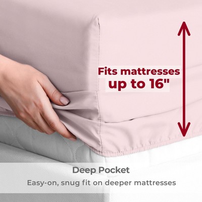 Blush Pink Twin Microfiber Deep Pocket Sheet Set