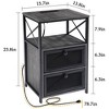 VECELO 1/2 Pcs Nightstands with USB Ports and Outlets, Modern Bedside End Tables Night Stands with Drawer and Storage Shelf - 3 of 4