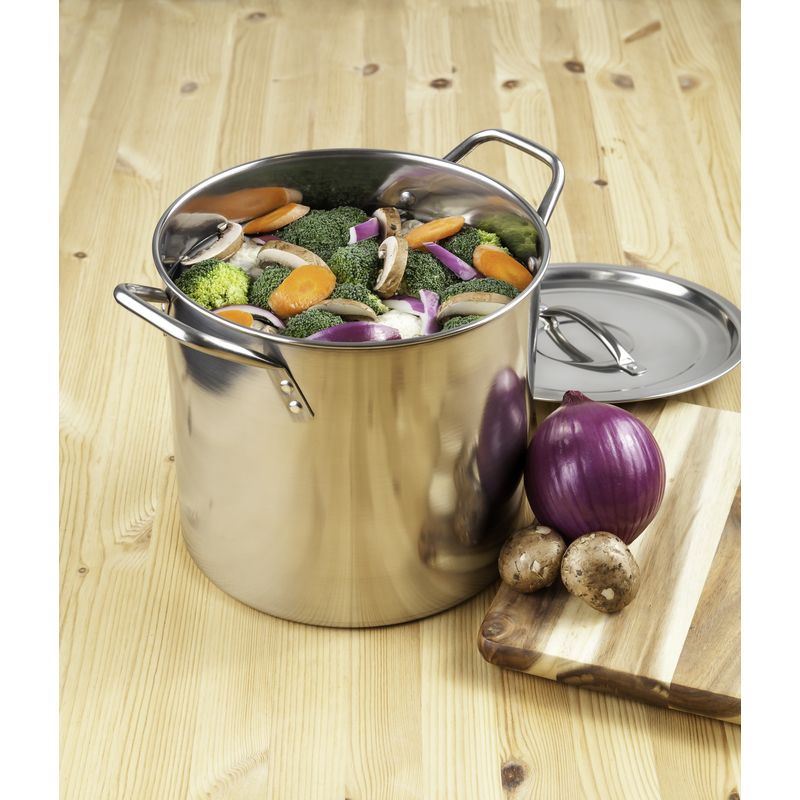 McSunley Stainless Steel Stock Pot 10 in. 12 qt Silver, 1 of 2
