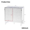 TIRAMISUBEST 3-Drawer Buffet Cabinet with Slatted Doors, Mid-Century Storage for Dining Rooms - 3 of 4