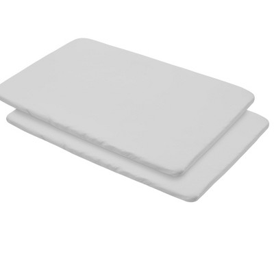 Image of BreathableBaby All-in-One Fitted Sheet & Waterproof Cover, For 39" x 27" Play Yard Mattress (2-Pack), Gray