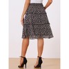 Allegra K Women's Floral Print Smocked Elastic Waist Midi Flowy Tiered Ruffle Skirt - 4 of 4