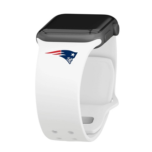 Nfl New England Patriots Apple Watch Compatible Silicone Band 42 44 45 49mm White Target