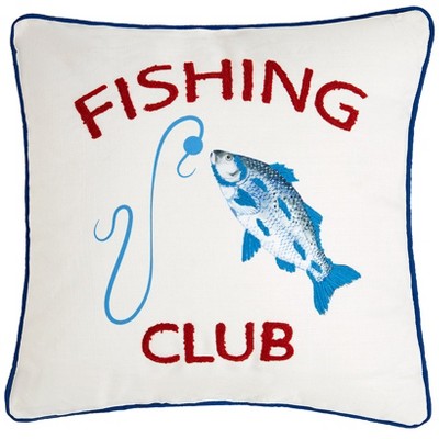 The Lakeside Collection Fishing Themed Embroidered Accent Pillows