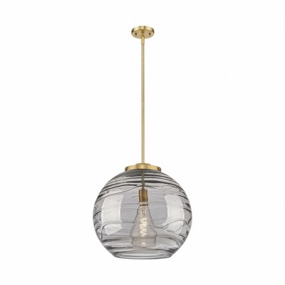 Athens Deco Swirl - 1 Light Pendant In Industrial Style-19.5 Inches Tall and 17.88 Inches Wide