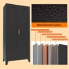 KTMBDW 71'' 2 Shapely Doors Cabinet, Metal Storage Cabinet with Doors and Adjustable Shelves, Metal Pantry Cabinets for Bedroom, Living Room, Kitchen - 4 of 4