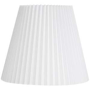 Springcrest Collection Hardback Knife Pleated Empire Lamp Shade White Large 10" Top x 17" Bottom x 14.75" Slant Spider with Harp and Finial Fitting - 1 of 4