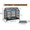 Heavy Duty Dog Crate w/Wheels - Escape-Proof Metal Kennel for Large/Medium/Small Dogs, Lockable Wheels & Slide-Out Tray - 3 of 4