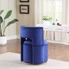Swivel Accent Chair With Storage Velvet Round Barrel Chair With Metal Base Swivel Lounge Club Chair For Living Room - 3 of 4