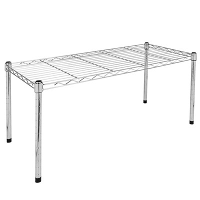 Vynxaria Chrome Heavy Duty 1-Tier Utility Storage Shelves, 30" W x 14" D x 15" H