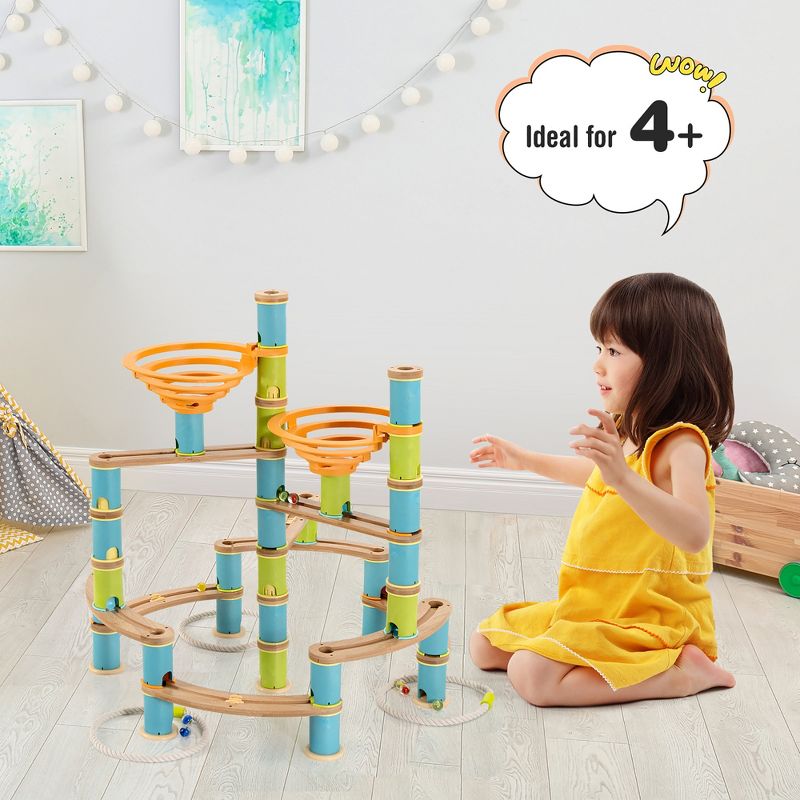 Costway Wooden Marble Run Construction 162PCS STEM Educational Learning Toys for Kid, 2 of 11