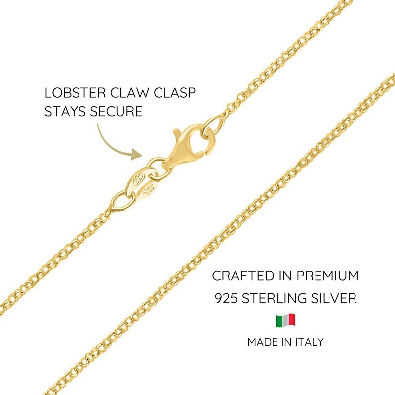 KISPER Gold Cable Link Chain Necklace – Gold-Plated 925 Sterling Silver Jewelry for Women & Men with Lobster Claw Clasp – Made in Italy, 3 of 9