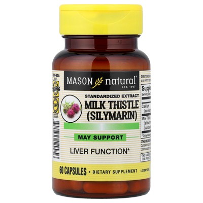 Mason Natural Milk Thistle (Silymarin), Standardized Extract, 60 Capsules