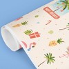 Big Dot of Happiness Beach Christmas Wrapping Paper, Tropical Holiday Gift Wrap Roll, Hawaiian Flamingo, Palm Tree Gift Paper, 24 in x 7 feet, 1 Roll - 4 of 4