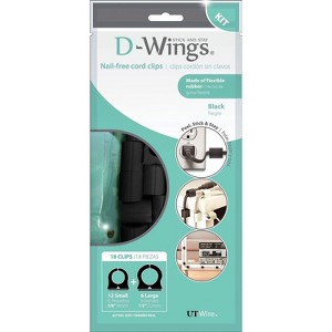 UT Wire D-WINGS CORD CONTROL ASSORTED KIT BLACK SET OF UTW-D18-BK - 1 of 4