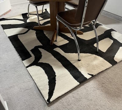 5'x7' Abstract Inkblot Rug Black/white - Threshold™ : Target