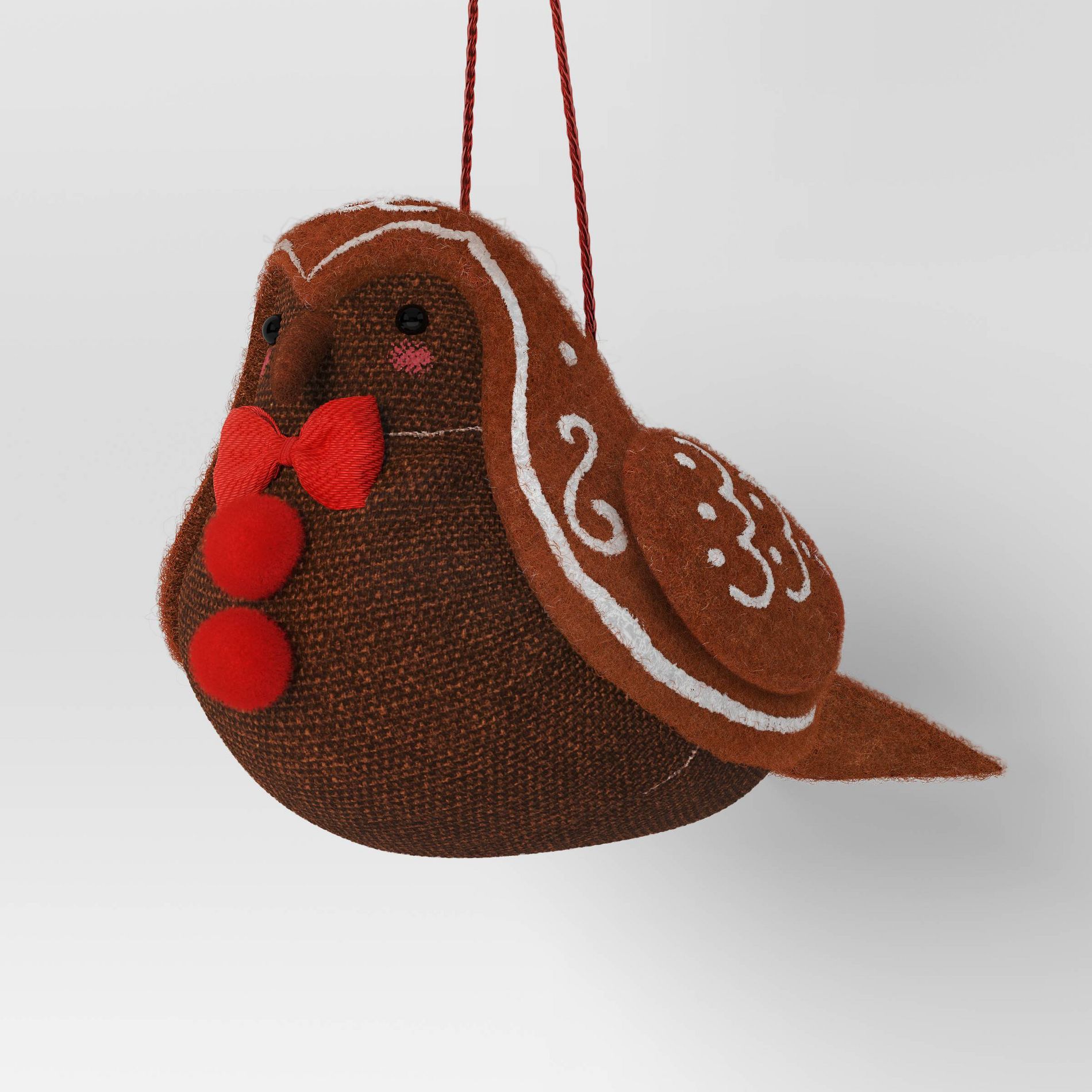 Christmas Gingerbread Fabric Bird Ornament - Wondershop™