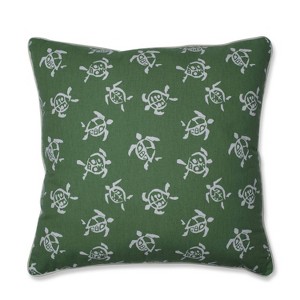 Sea Turtles Verte Oversize Square Floor Pillow - Pillow Perfect, Beige Green