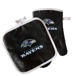 NFL Oven Mitt & Potholder Set with Team Logo - Baltimore Ravens - 1 of 1