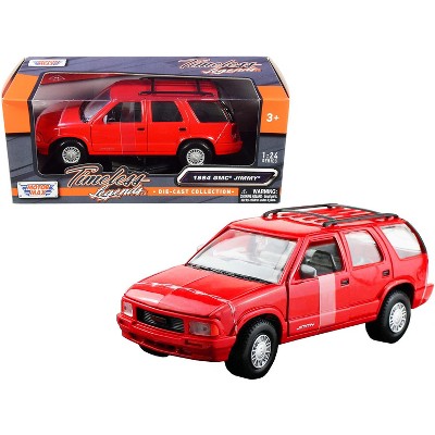 1994 GMC Jimmy with Roof Rack Red "Timeless Legends" Series 1/24 Diecast Model Car by Motormax