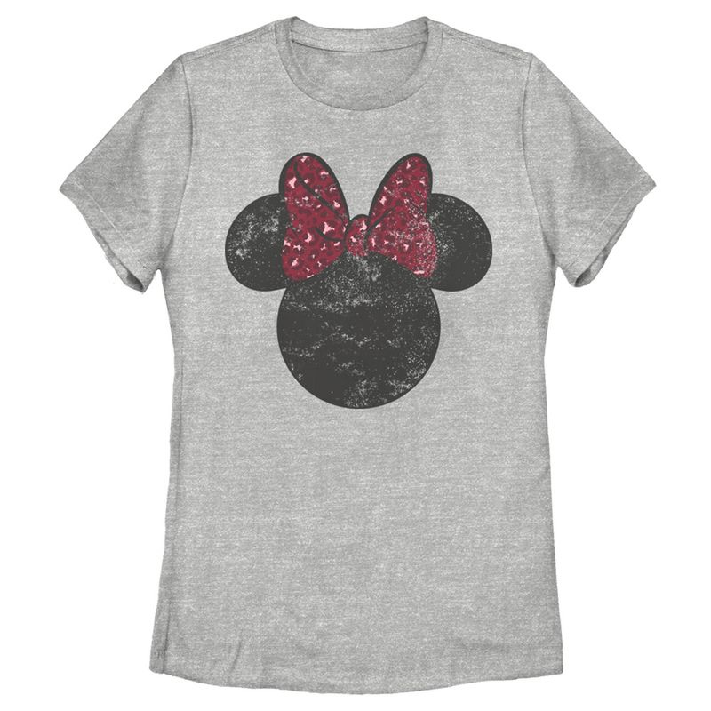 Women's Mickey & Friends Minnie Mouse Logo Distressed T-Shirt, 1 of 5